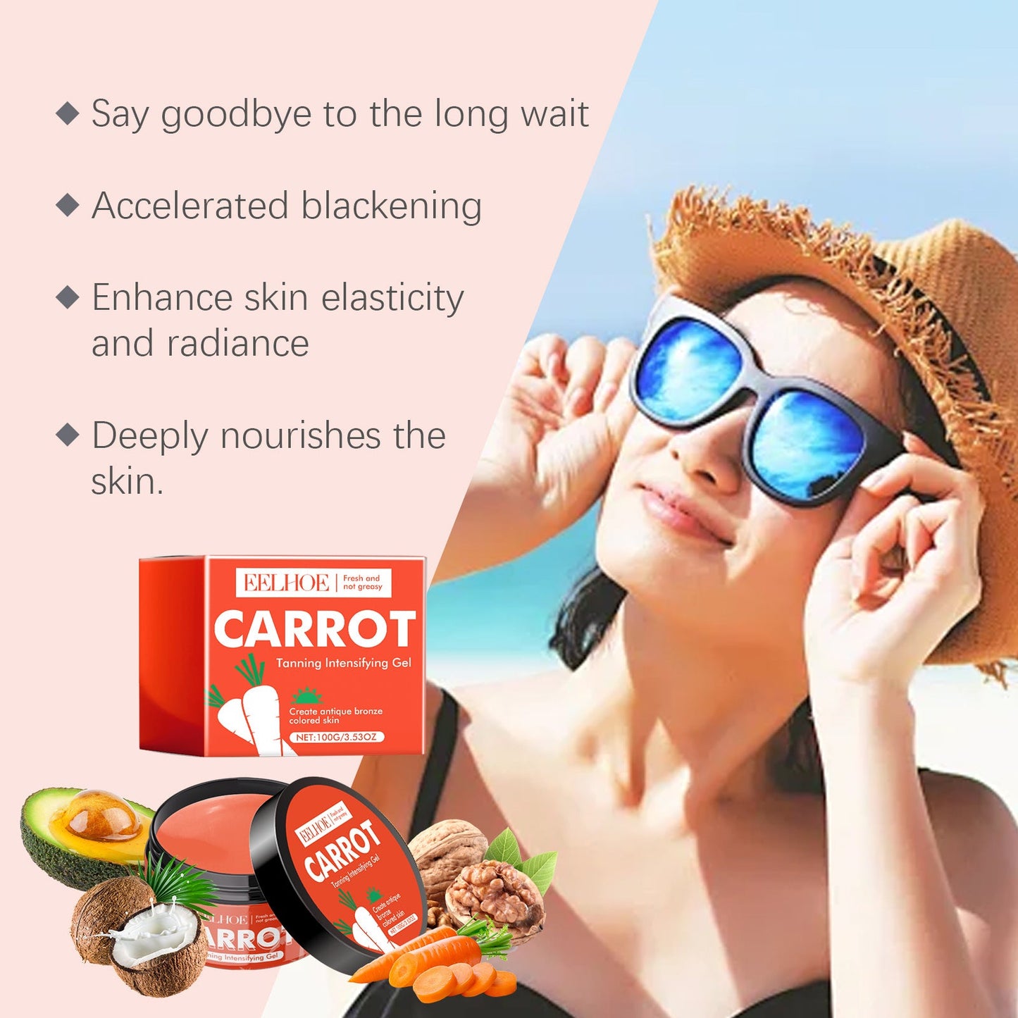 Carrot Black Tanning Gel for Even Wheat Skin Tone