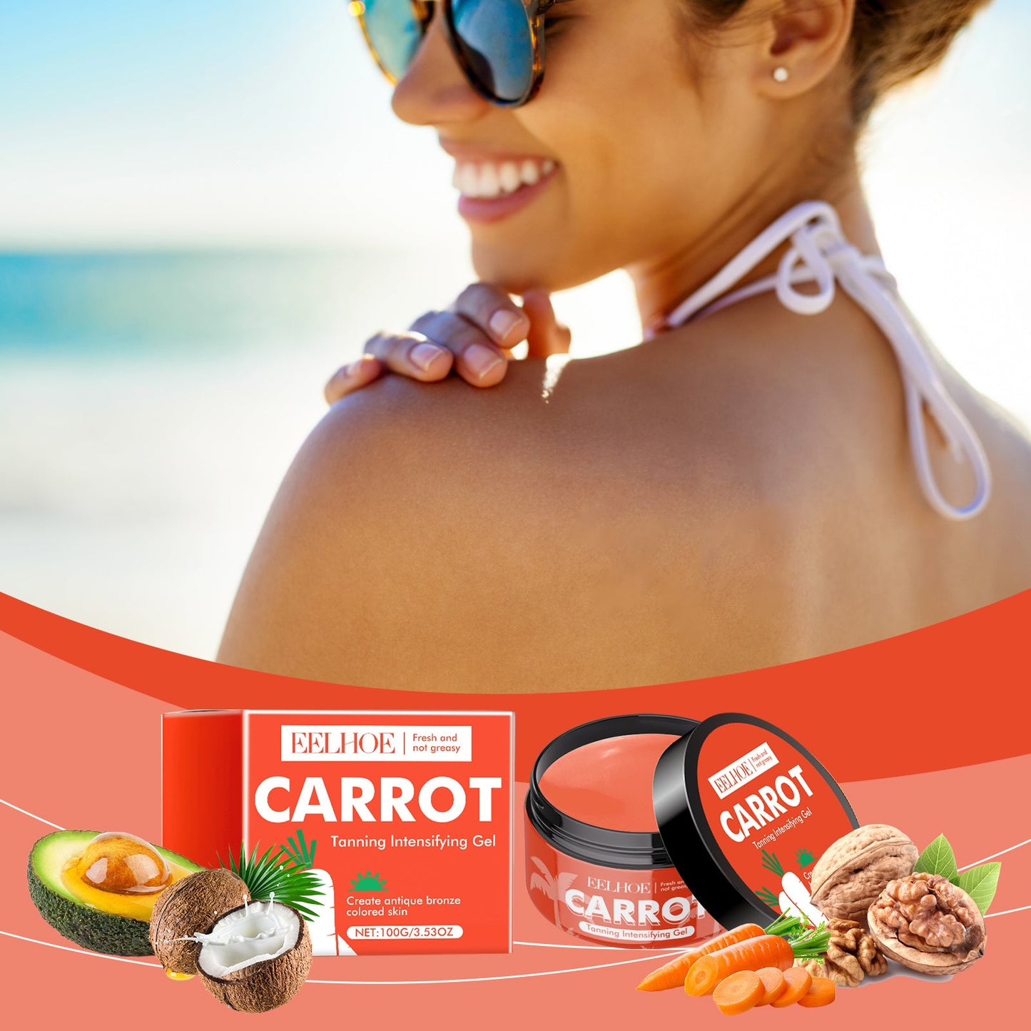Carrot Black Tanning Gel for Even Wheat Skin Tone